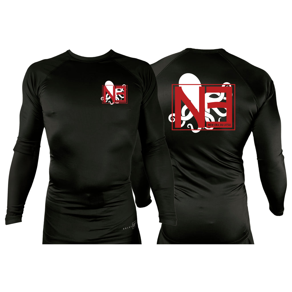New Era Jiu Jitsu All Black Custom Rash Guards Long Sleeves #8022 B