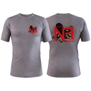 New Era Jiu Jitsu Gray Custom Rash Guards Short Sleeve #8022 B