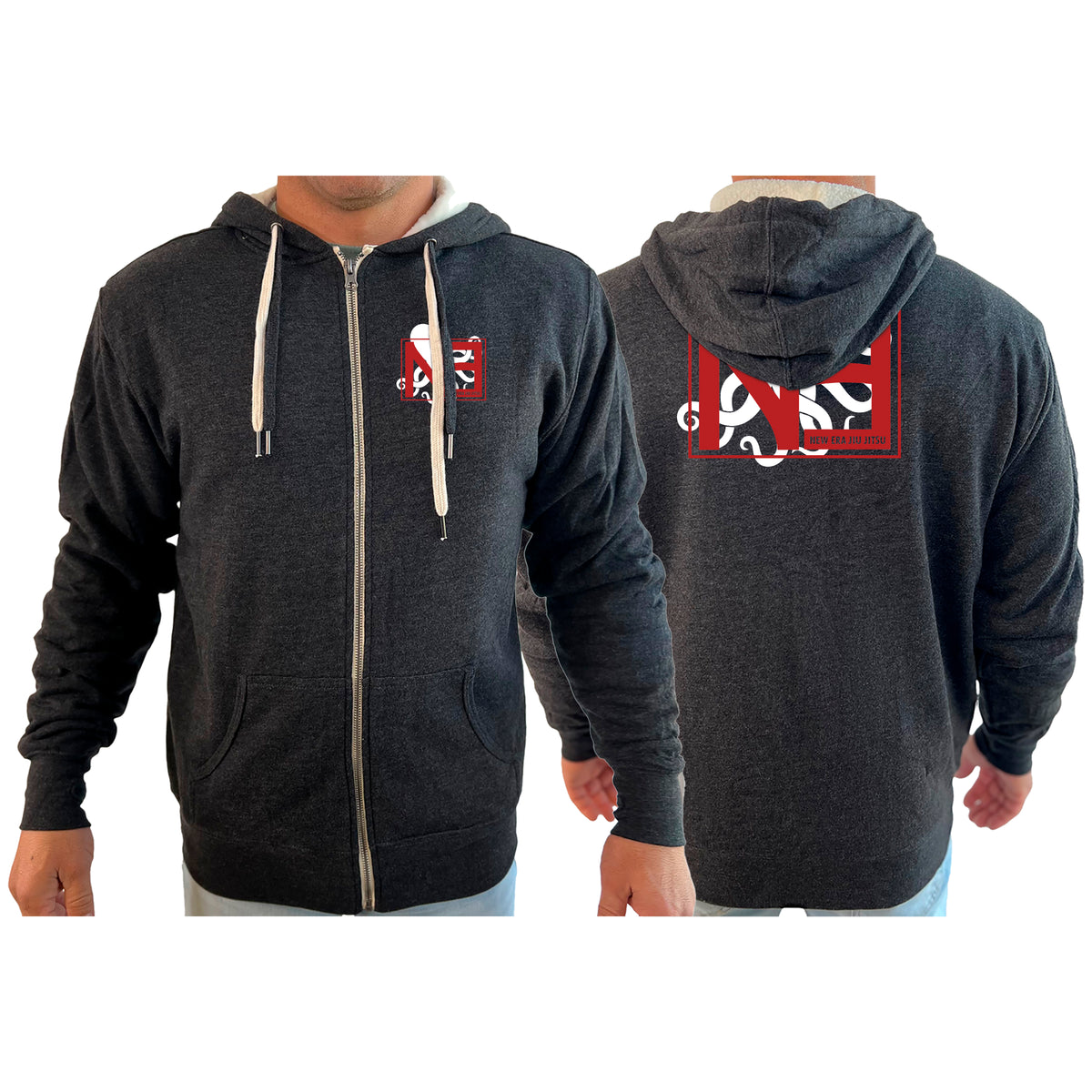 New Era Jiu Jitsu Academy Sherpa Lined Zip-Up Hoodie #8022 B