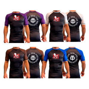 New Era Jiu Jitsu All Black Ranked Short Sleeve Rash Guards #8022 C