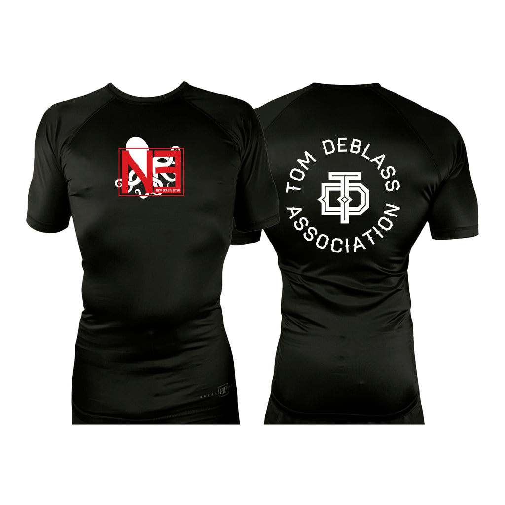 New Era Jiu Jitsu All Black Custom Rash Guards Short Sleeves #8022 C