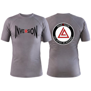 Inversion Jiu Jitsu Gray Custom Rash Guards Short Sleeve #8023