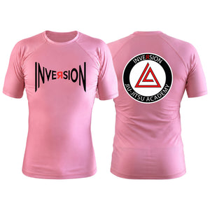 Inversion Jiu Jitsu Pink Custom Rash Guards Short Sleeve #8023