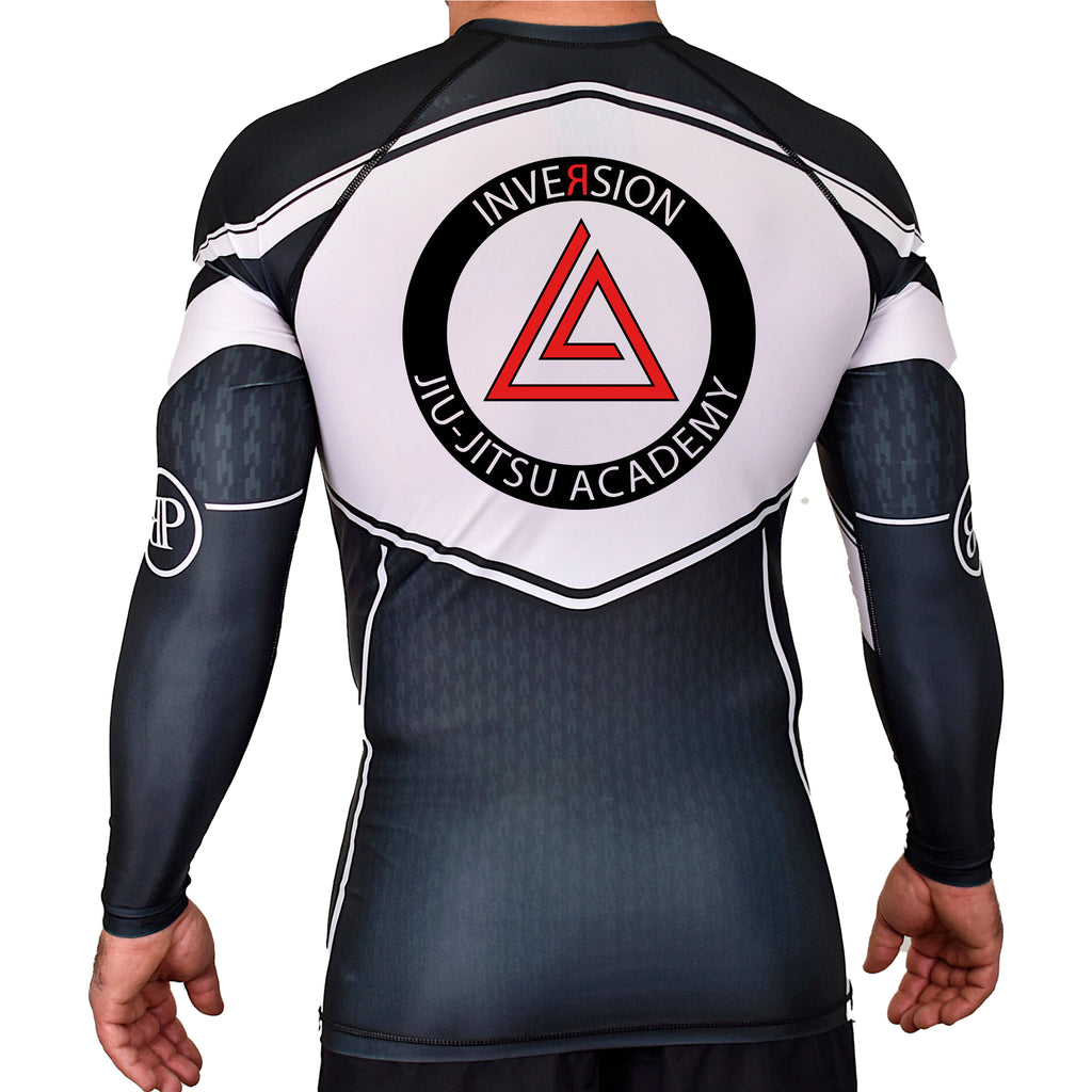 Inversion Jiu Jitsu Academy Rash Guards Black/White #8023
