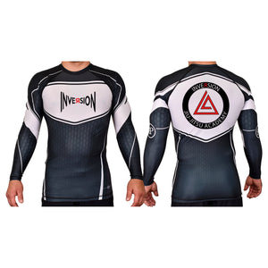 Inversion Jiu Jitsu Academy Rash Guards Black/White #8023