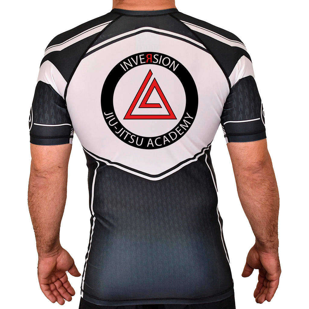 Inversion Jiu Jitsu Academy Rash Guards Black/White #8023