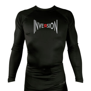 Inversion Jiu Jitsu All Black Custom Rash Guards Long Sleeves #8023