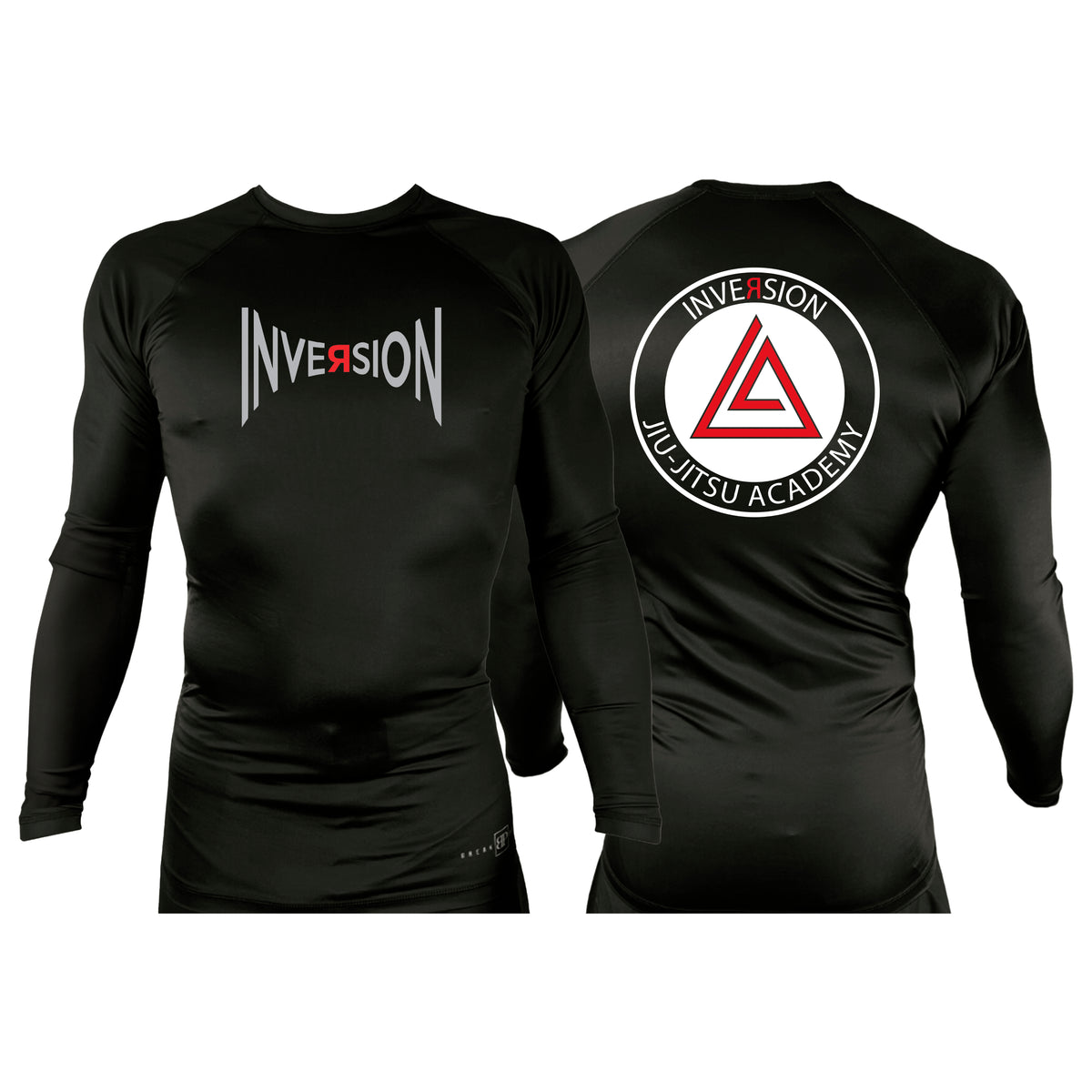 Inversion Jiu Jitsu All Black Custom Rash Guards Long Sleeves #8023