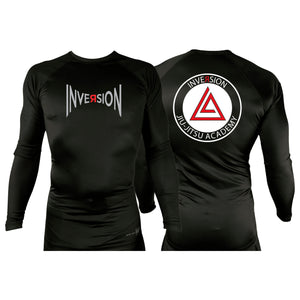 Inversion Jiu Jitsu All Black Custom Rash Guards Long Sleeves #8023