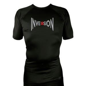 Inversion Jiu Jitsu All Black Custom Rash Guards Short Sleeves #8023