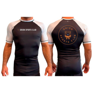 Orion Sports Club All Black Ranked Short Sleeve Rash Guards  #8024