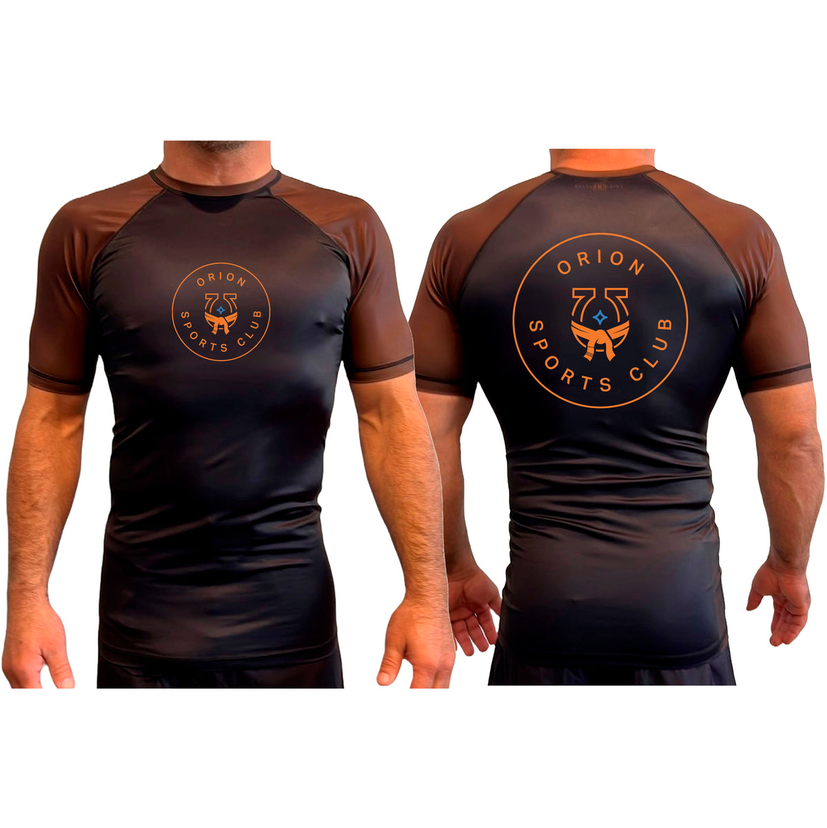 Orion Sports Club All Black Ranked Short Sleeve Rash Guards #8024 A