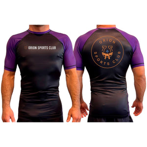 Orion Sports Club All Black Ranked Short Sleeve Rash Guards #8024