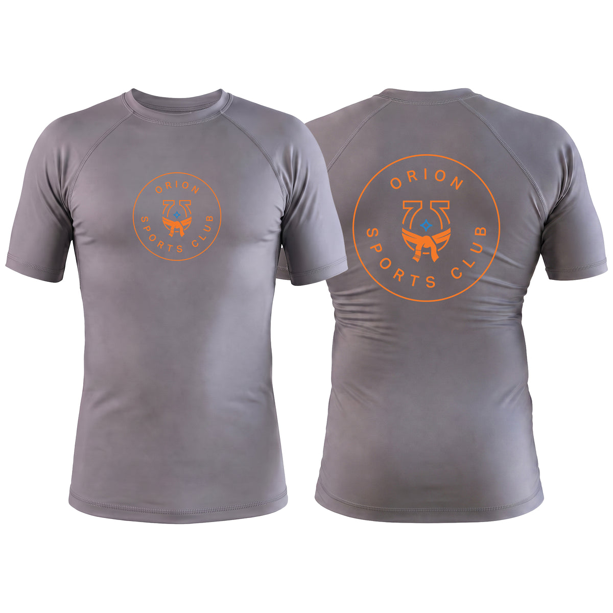 Orion Sports Club Gray Custom Rash Guards Short Sleeve #8024 A