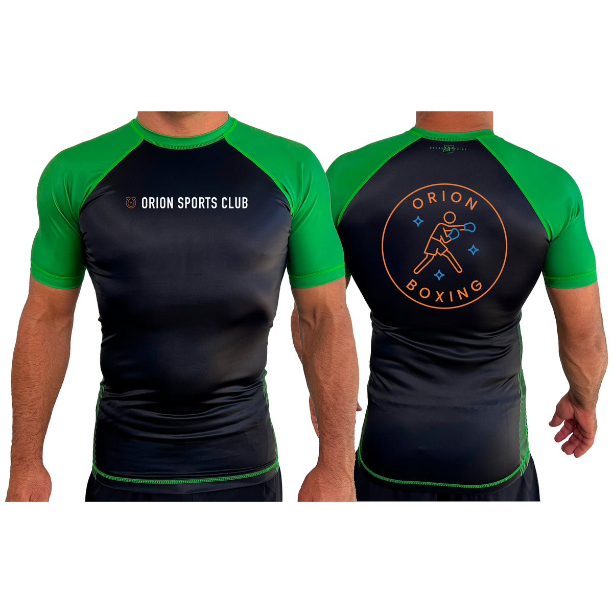Orion Sports Club All Black Ranked Short Sleeve Rash Guards #8024 E