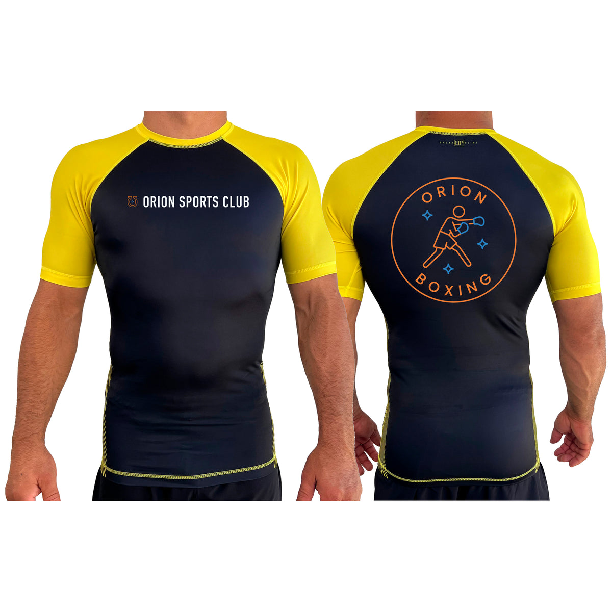 Orion Sports Club All Black Ranked Short Sleeve Rash Guards #8024 E