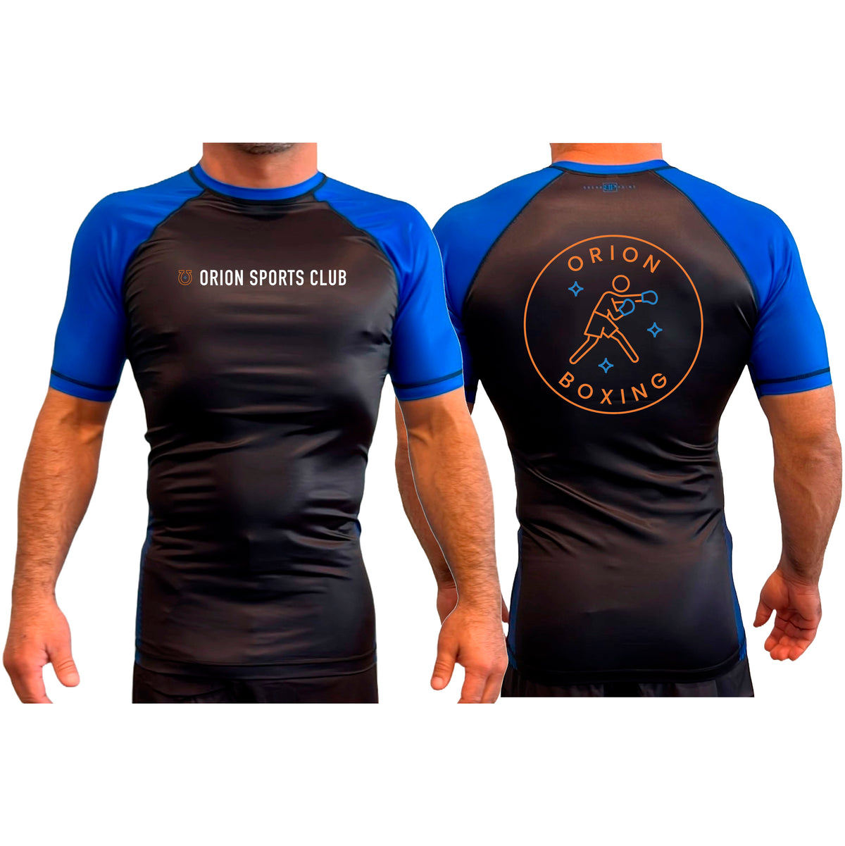 Orion Sports Club All Black Ranked Short Sleeve Rash Guards #8024 E