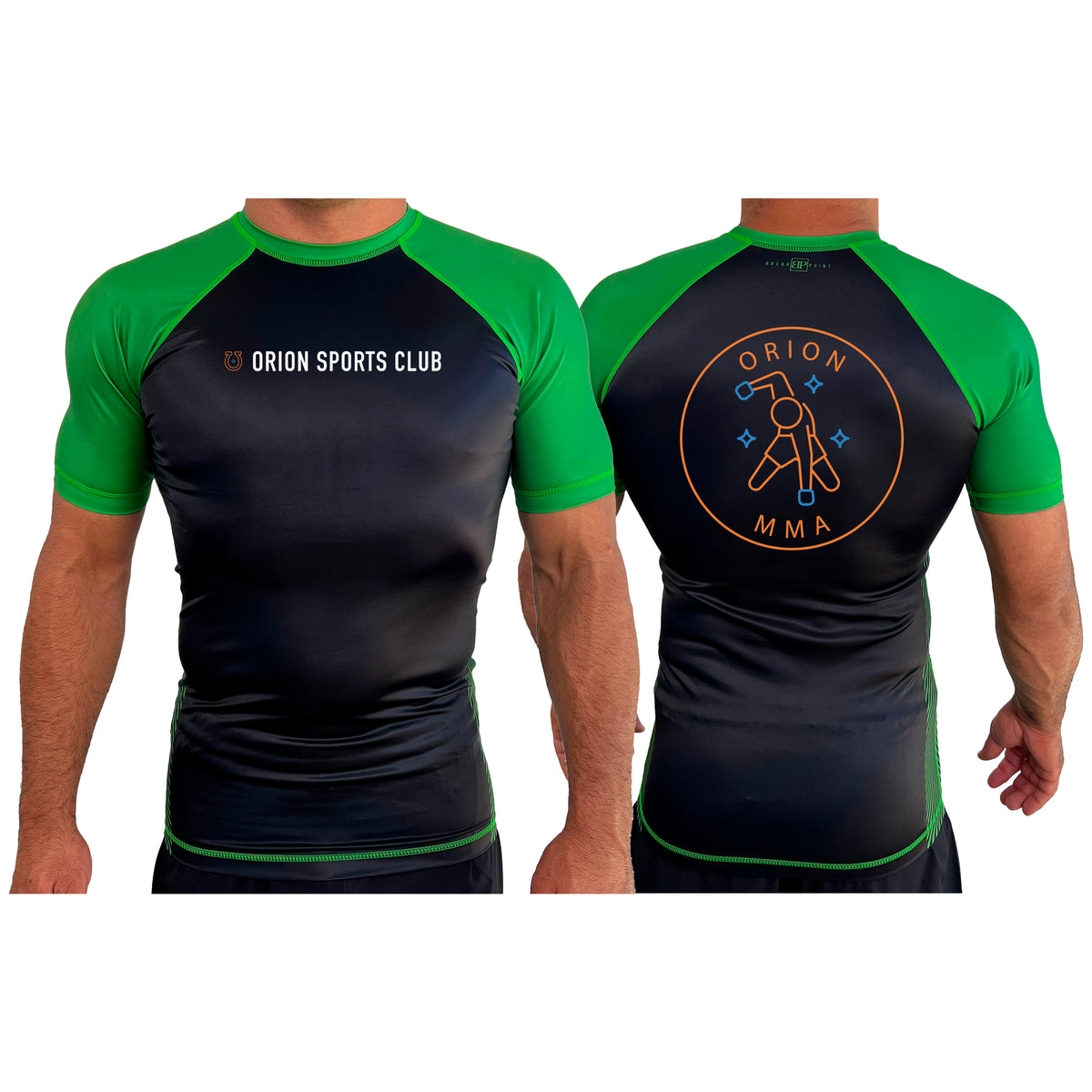 Orion Sports Club All Black Ranked Short Sleeve Rash Guards #8024 G