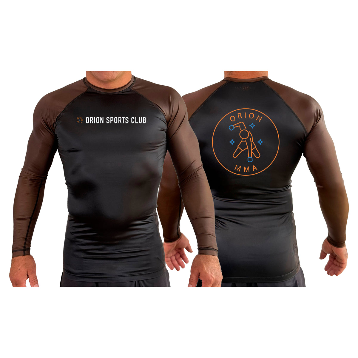 Orion Sports Club All Black Ranked Long Sleeve Rash Guards #8024 G