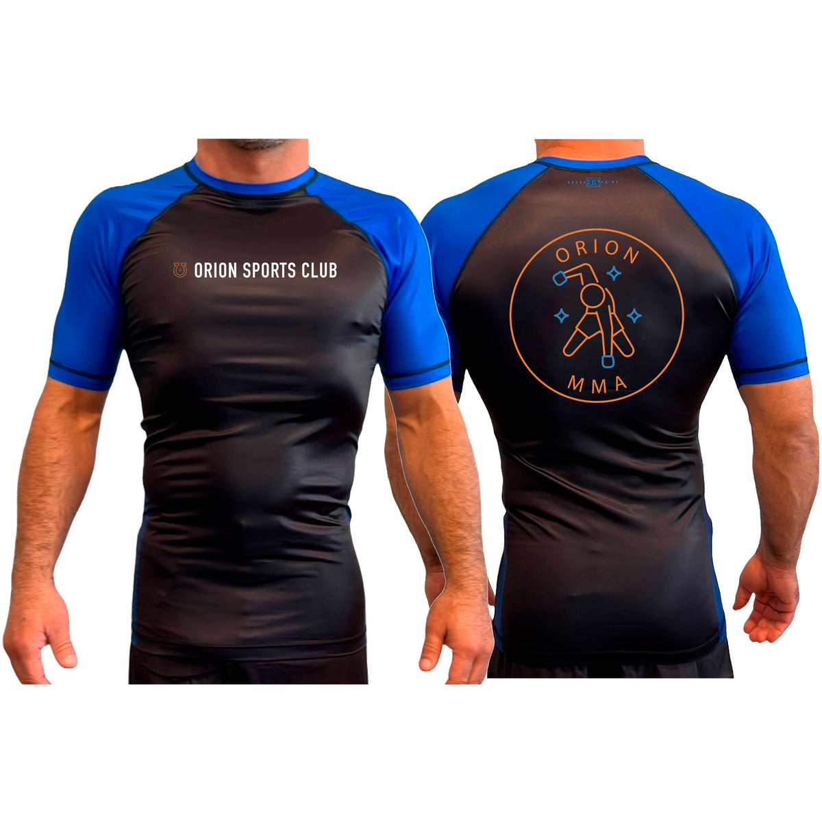 Orion Sports Club All Black Ranked Short Sleeve Rash Guards #8024 G