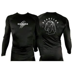 Bearclan Jiu-Jitsu All Black Custom Rash Guards Long Sleeves #8025
