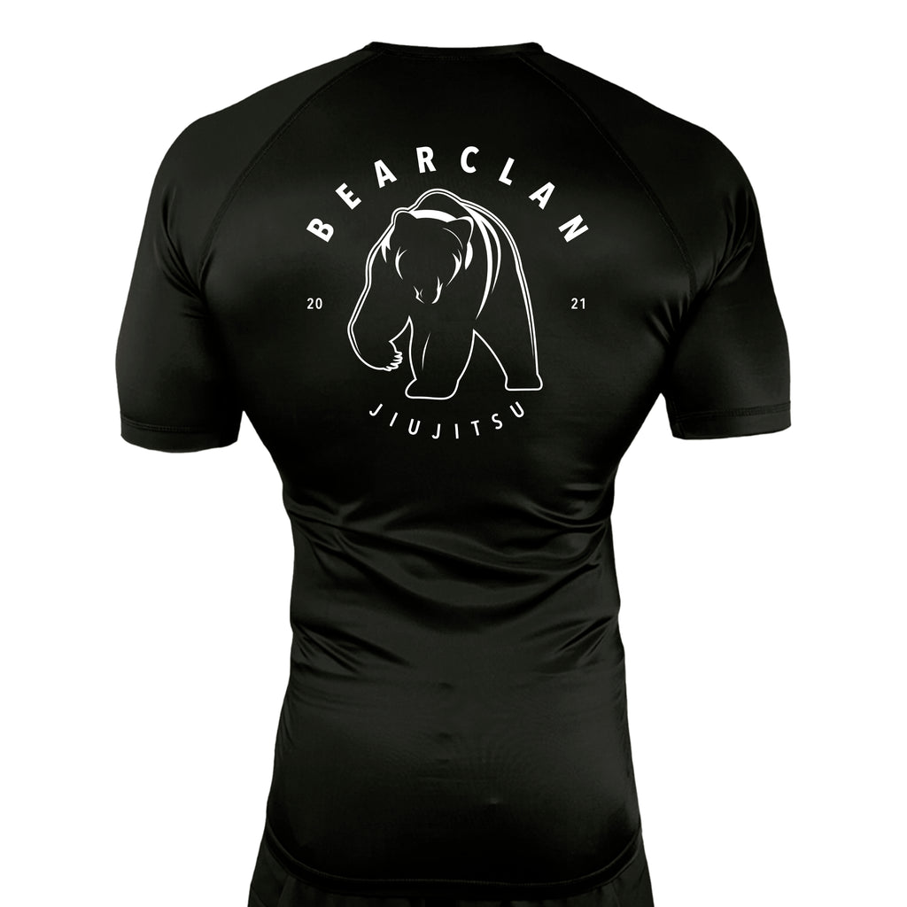 Bearclan Jiu-Jitsu All Black Custom Rash Guards Short Sleeves #8025