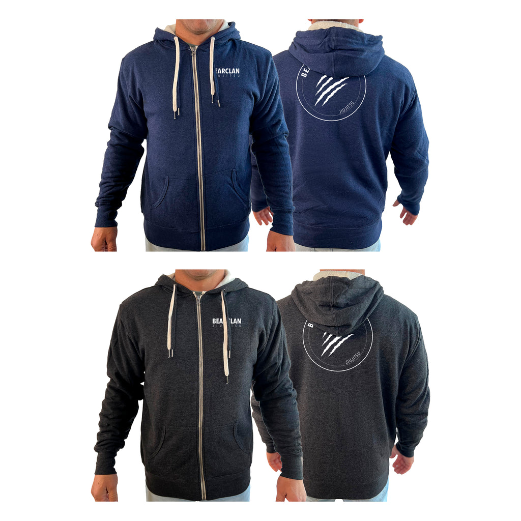 Bearclan Jiu-Jitsu Academy Sherpa Lined Zip-Up Hoodie #8025 A