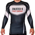 Enlisted Nine Academy Rash Guards Black/White #8026 A