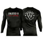 Enlisted Nine All Black Custom Rash Guards Long Sleeves #8026 A
