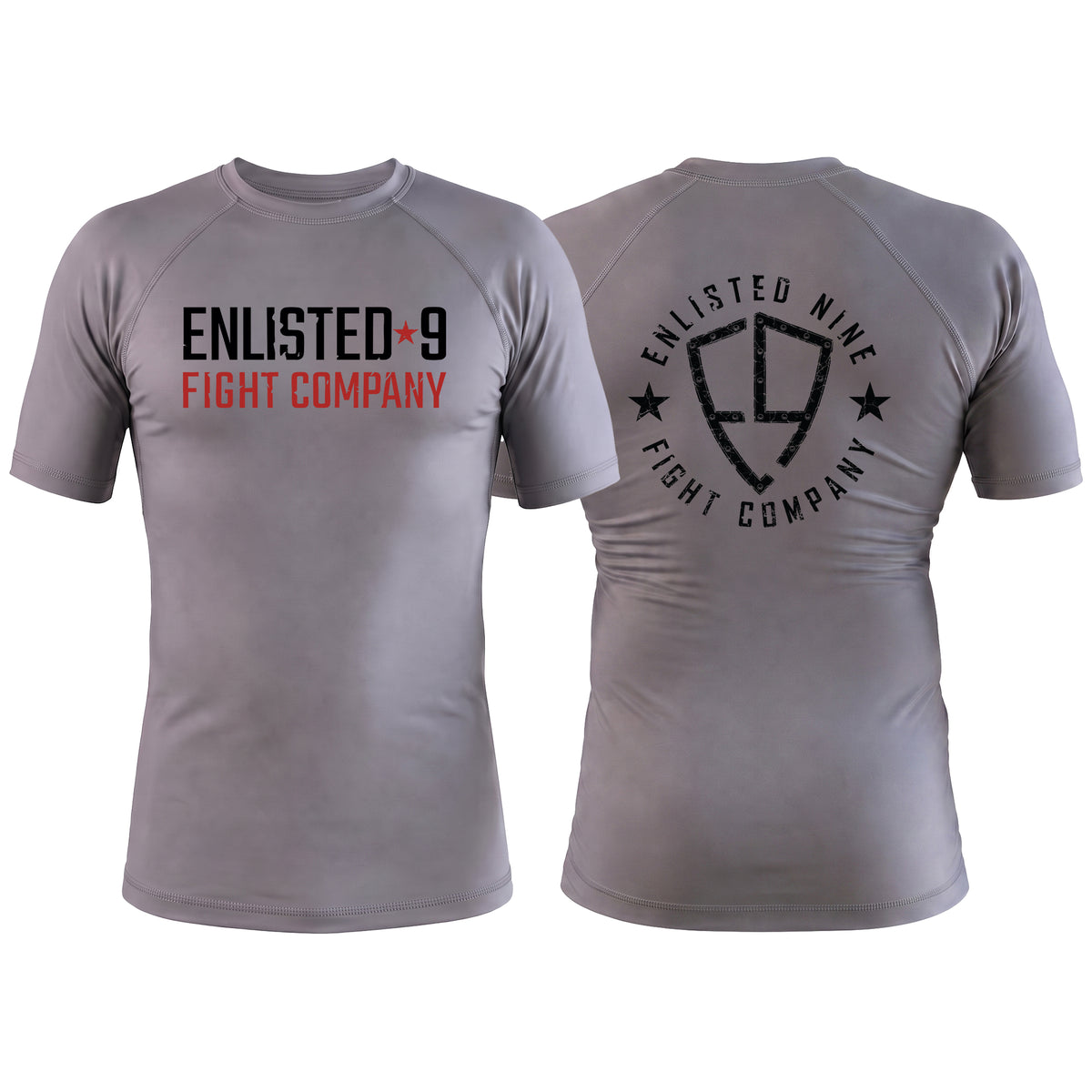 Enlisted Nine Gray Custom Rash Guards Short Sleeve #8026 A