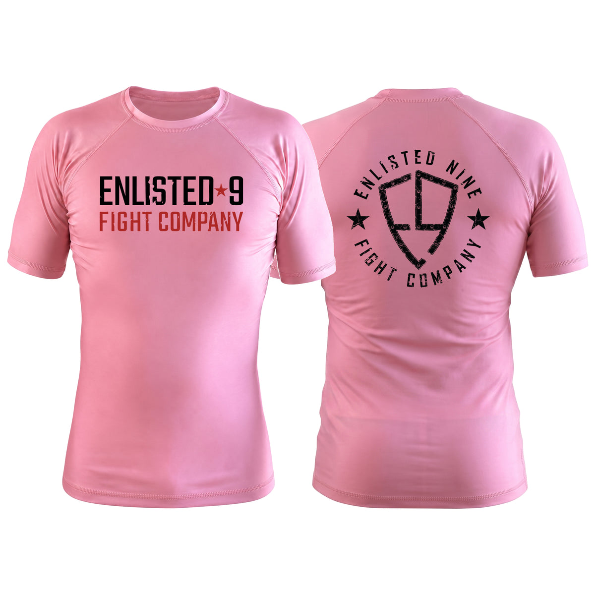 Enlisted Nine Pink Custom Rash Guards Short Sleeve #8026 A