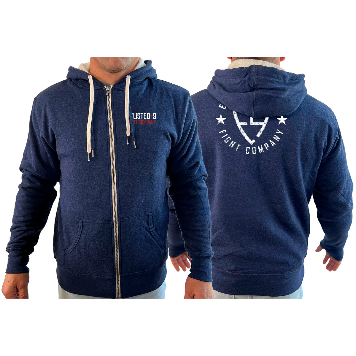 Enlisted Nine Academy Sherpa Lined Zip-Up Hoodie #8026 B