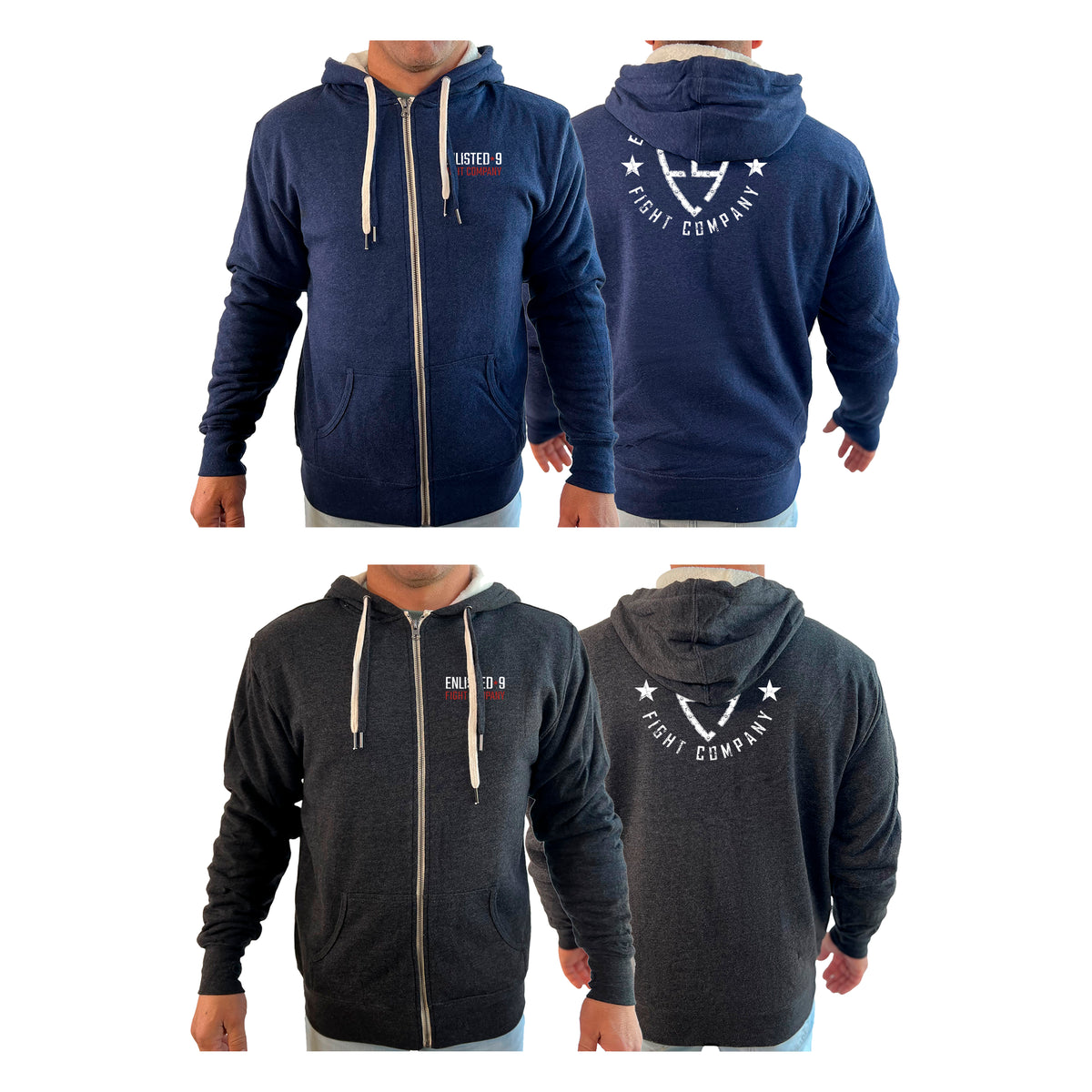 Enlisted Nine Academy Sherpa Lined Zip-Up Hoodie #8026 B