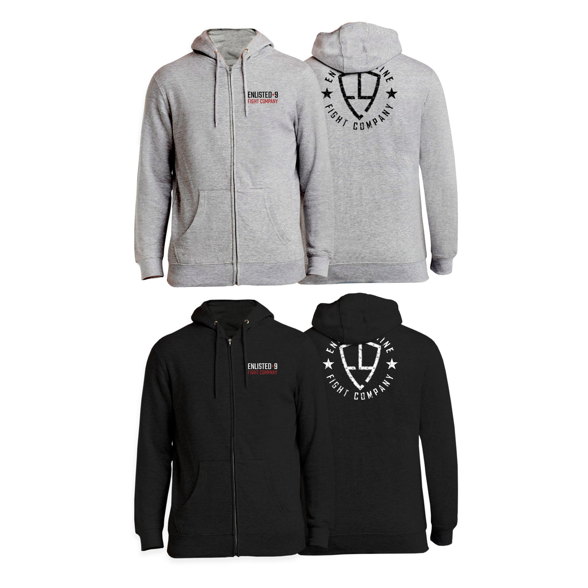 Enlisted Nine Academy Zip-Up Hoodies #8026 B