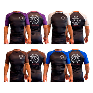 Enlisted Nine Fight Company - Hagerstown All Black Ranked Short Sleeve Rash Guards #8027 A