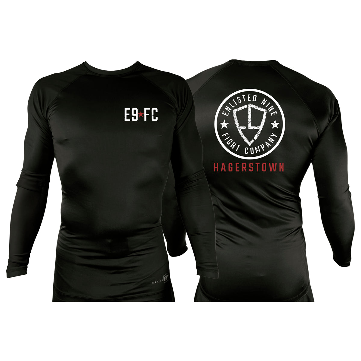Enlisted Nine Fight Company - Hagerstown All Black Custom Rash Guards Long Sleeves #8027 C