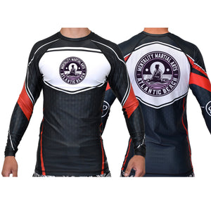 Mentality Martial Arts Academy Ranked Long Sleeve Rash Guards #8028 B