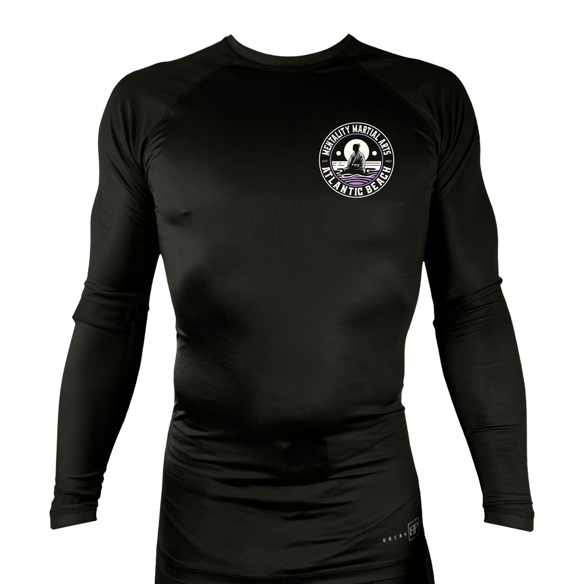 Mentality Martial Arts Academy All Black Custom Rash Guards Long Sleeves #8028 B