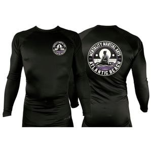 Mentality Martial Arts Academy All Black Custom Rash Guards Long Sleeves #8028 B