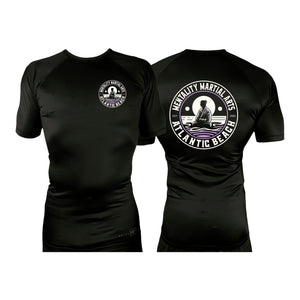 Mentality Martial Arts Academy All Black Custom Rash Guards Short Sleeves #8028 B