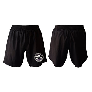 Mentality Martial Arts Academy All Black Custom Shorts 2.0 #8028 B