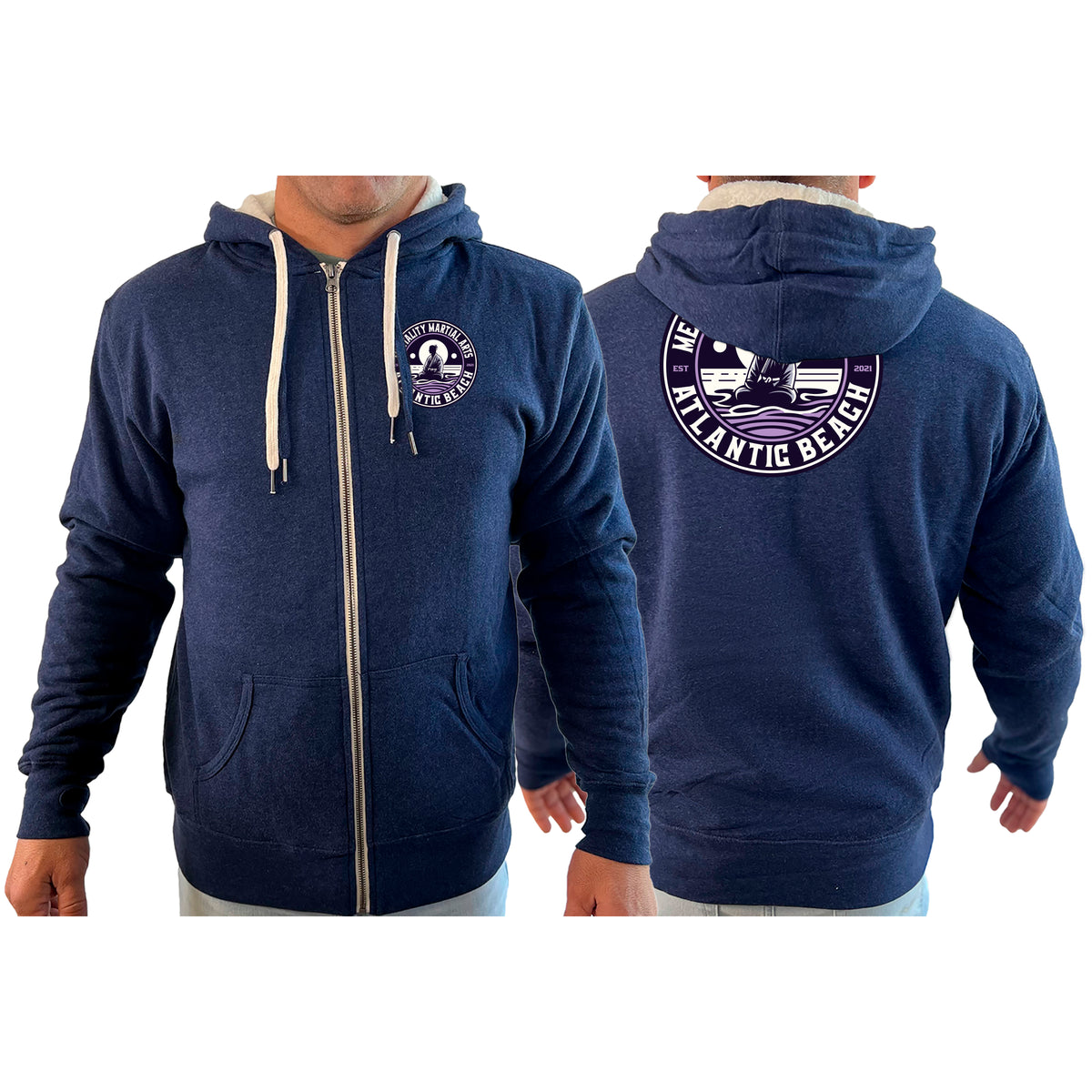 Mentality Martial Arts Academy Sherpa Lined Zip-Up Hoodie #8028 B