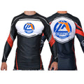 Gracie Fishhawk Jiu-Jitsu Academy Ranked Long Sleeve Rash Guards #8029 A