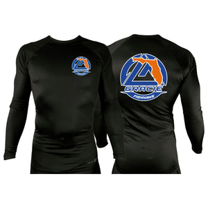 Gracie Fishhawk Jiu-Jitsu All Black Custom Rash Guards Long Sleeves #8029 A
