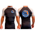 Gracie Fishhawk Jiu-Jitsu All Black Ranked Short Sleeve Rash Guards #8029 A