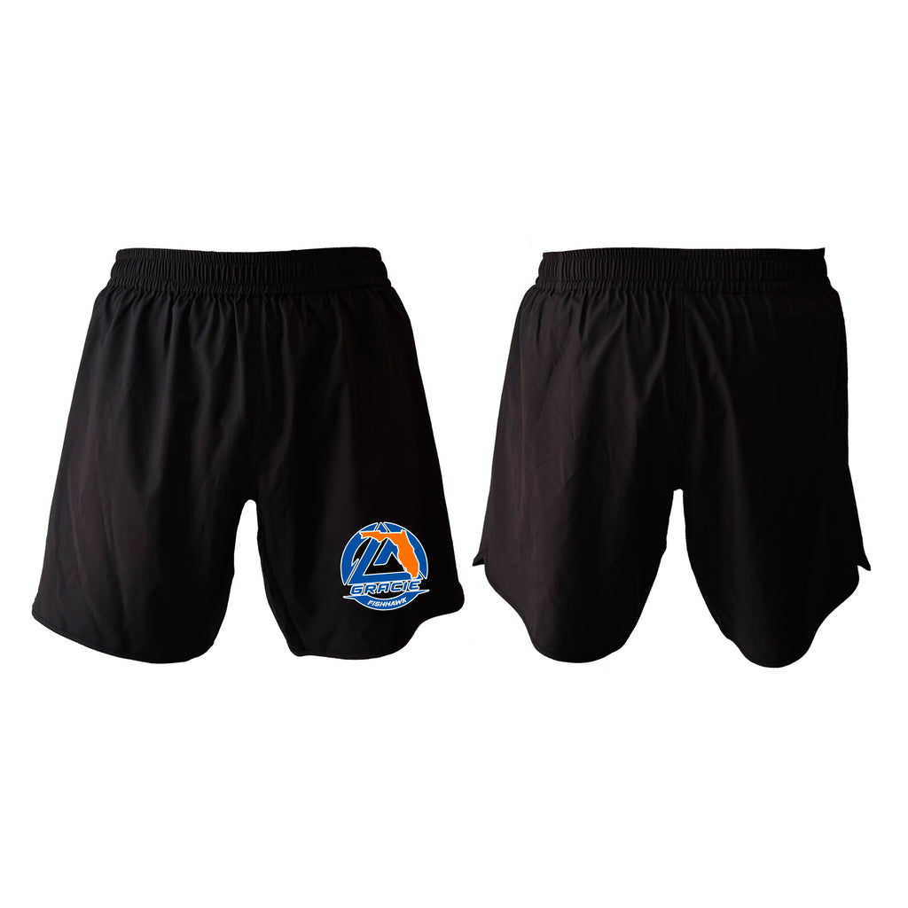 Gracie Fishhawk Jiu-Jitsu All Black Custom Shorts 2.0 #8029 A