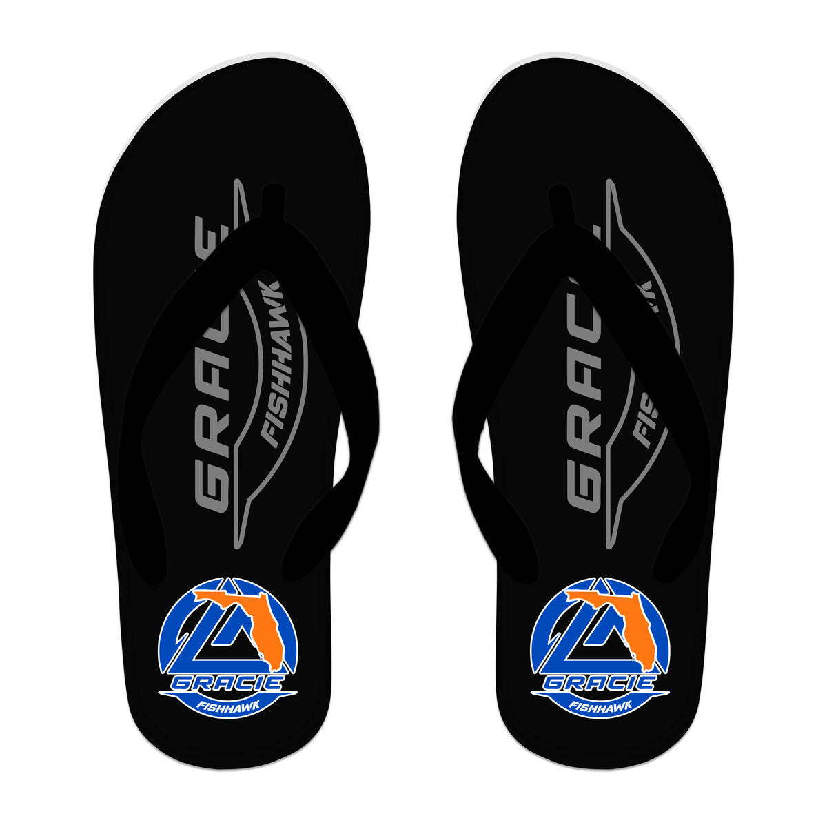 Gracie Fishhawk Jiu-Jitsu Academy Flip Flops #8029 A
