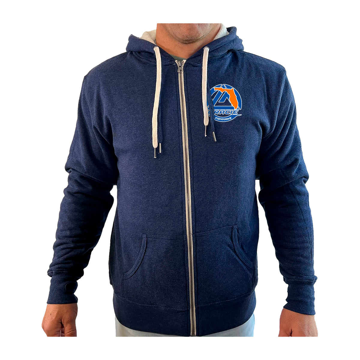 Gracie Fishhawk Jiu-Jitsu Academy Sherpa Lined Zip-Up Hoodie #8029 A