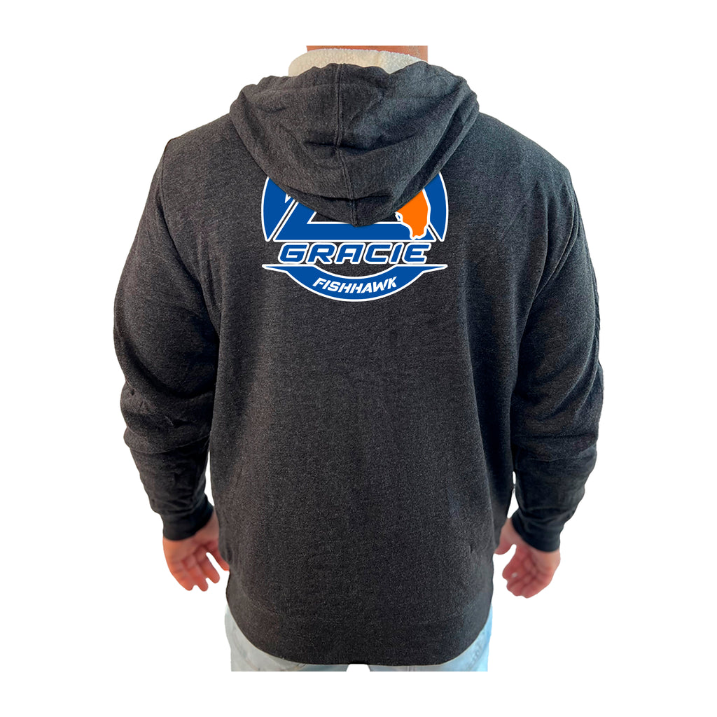 Gracie Fishhawk Jiu-Jitsu Academy Sherpa Lined Zip-Up Hoodie #8029 A
