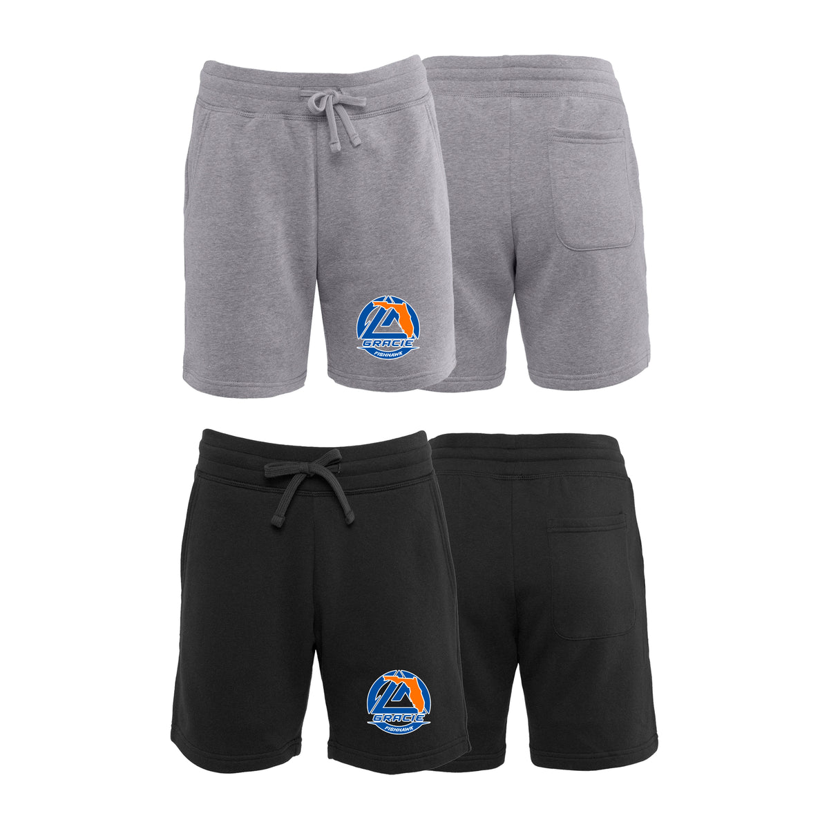 Gracie Fishhawk Jiu-Jitsu Academy Sweat Shorts #8029 A